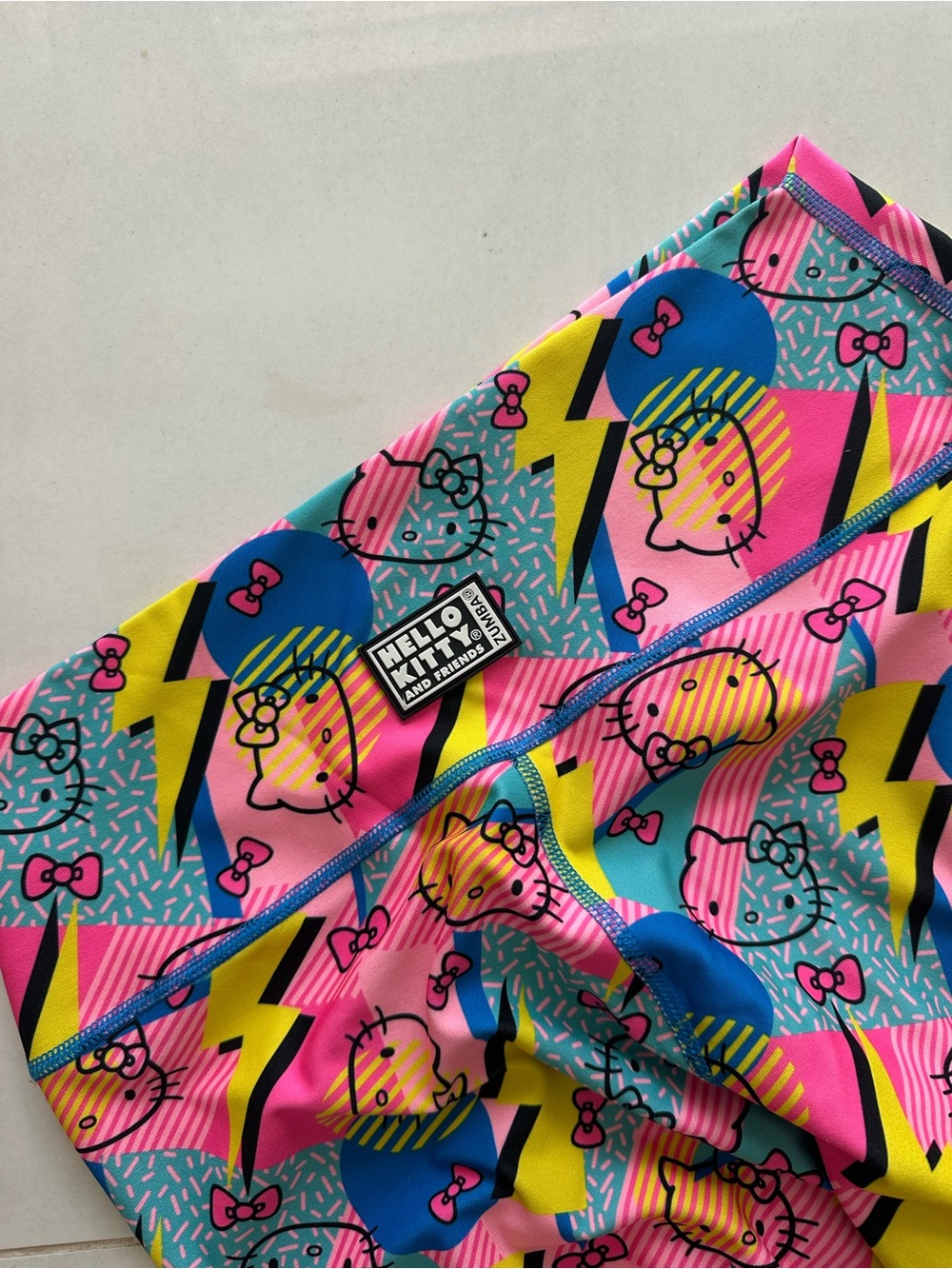 Zumba Fitness Multicolor Pink Blue Yellow Graphic Leggings - Picture 2 of 2